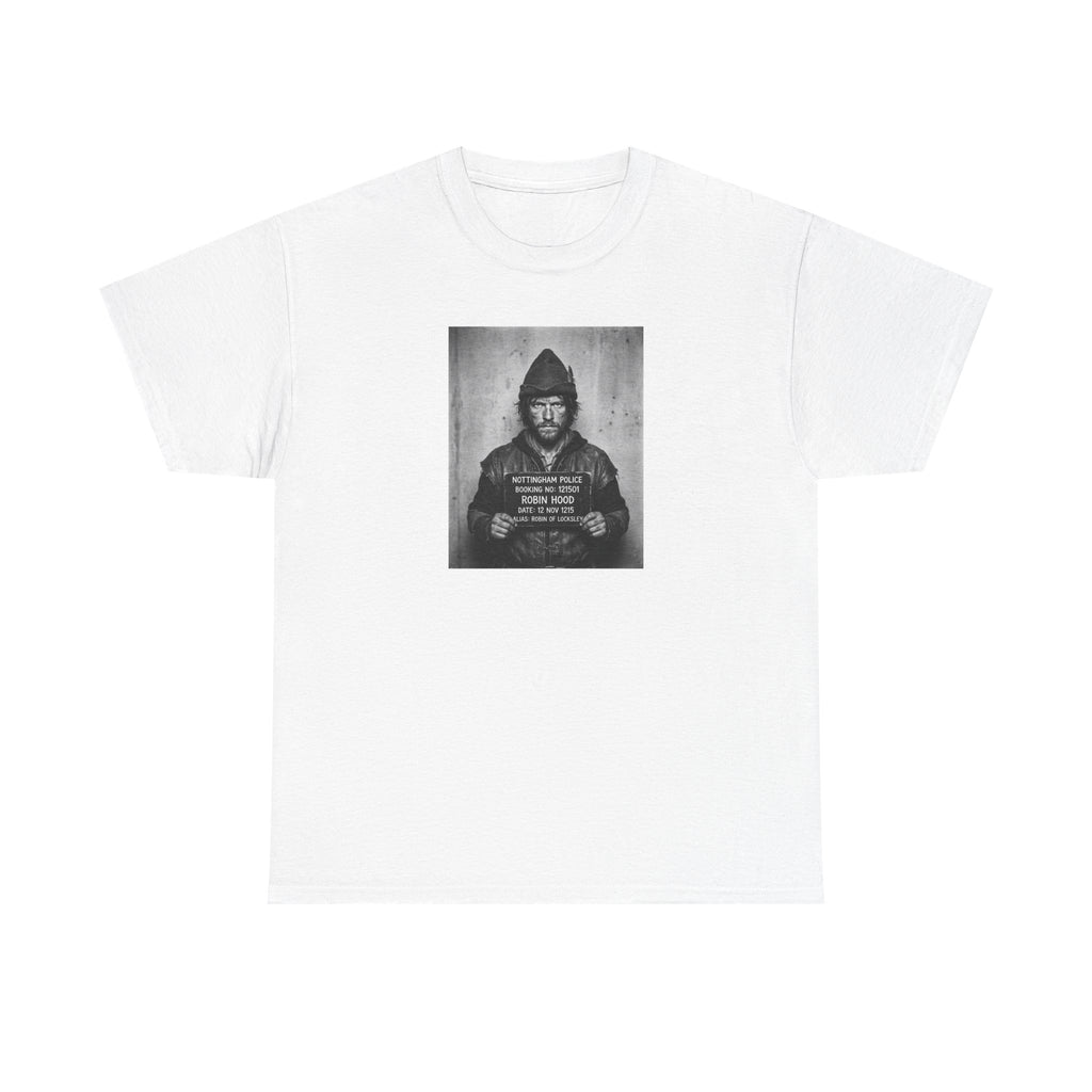 ROBIN HOOD - WHITE MUGSHOT TEE