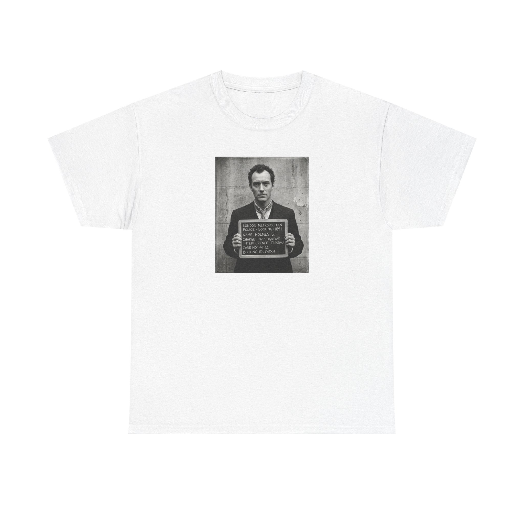 SHERLOCK HOLMES - WHITE MUGSHOT TEE
