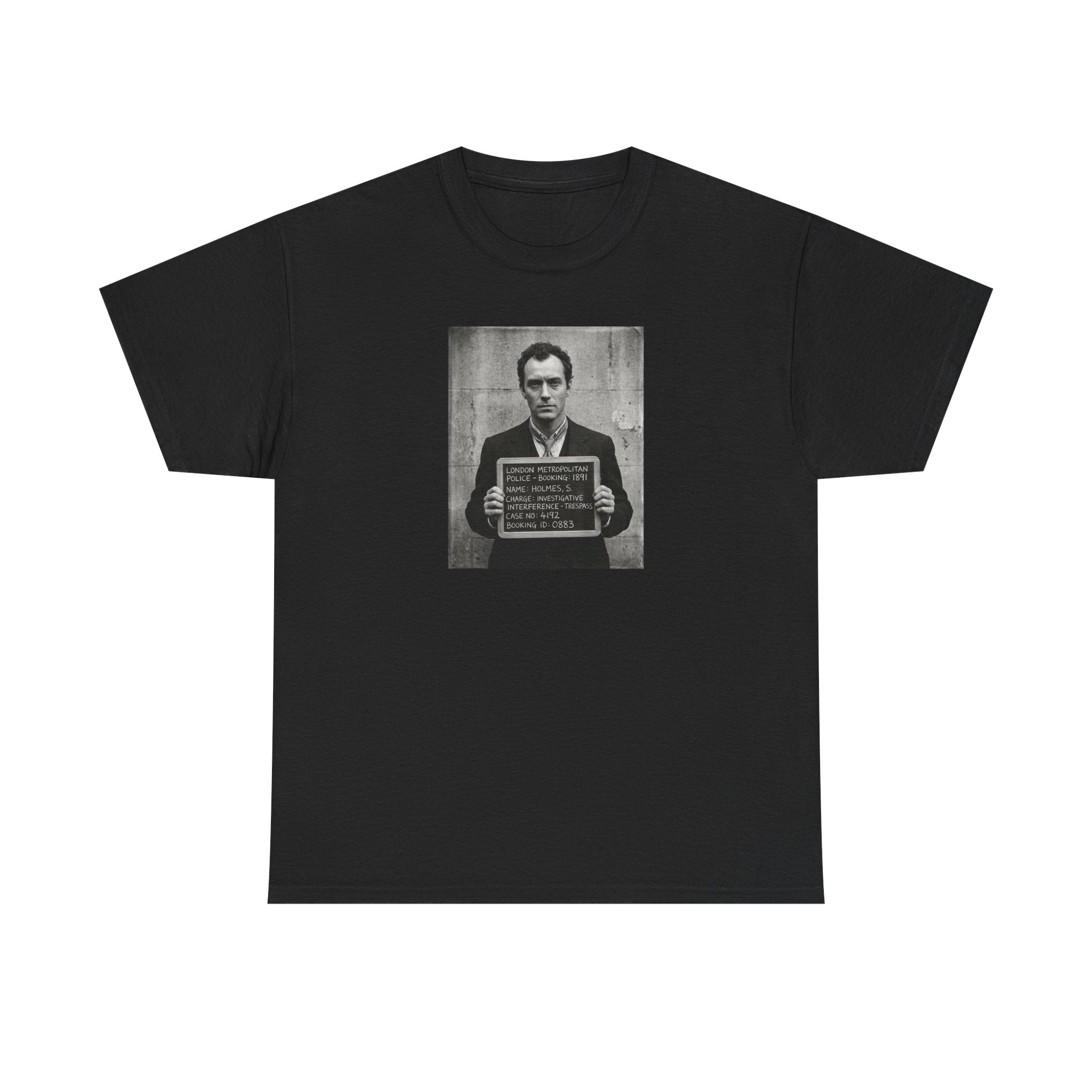 SHERLOCK HOLMES - BLACK MUGSHOT TEE